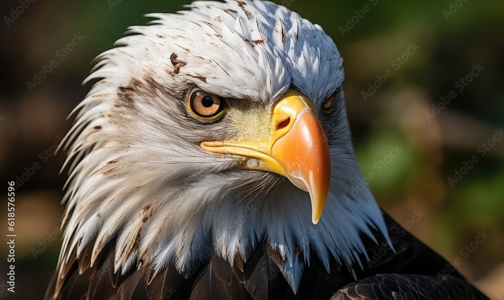 Obraz premium Photo beautiful closeup shot of a bald eagle head, generative AI
