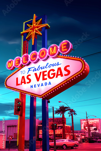 Illustration of a beautiful view of Las Vegas, USA