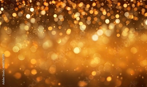 Abstract gold background defocused lights, generative AI