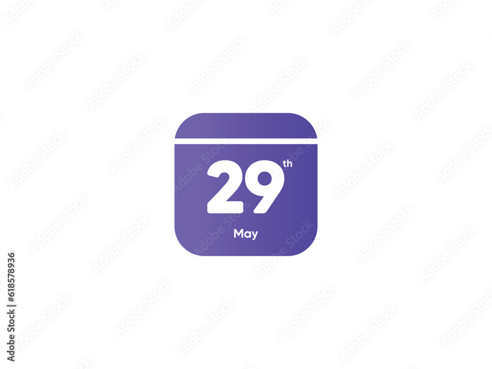 29th May calendar date month icon with gradient color, flat design style vector illustration
29th May calendar date month icon with gradient color, flat design style vector illustration