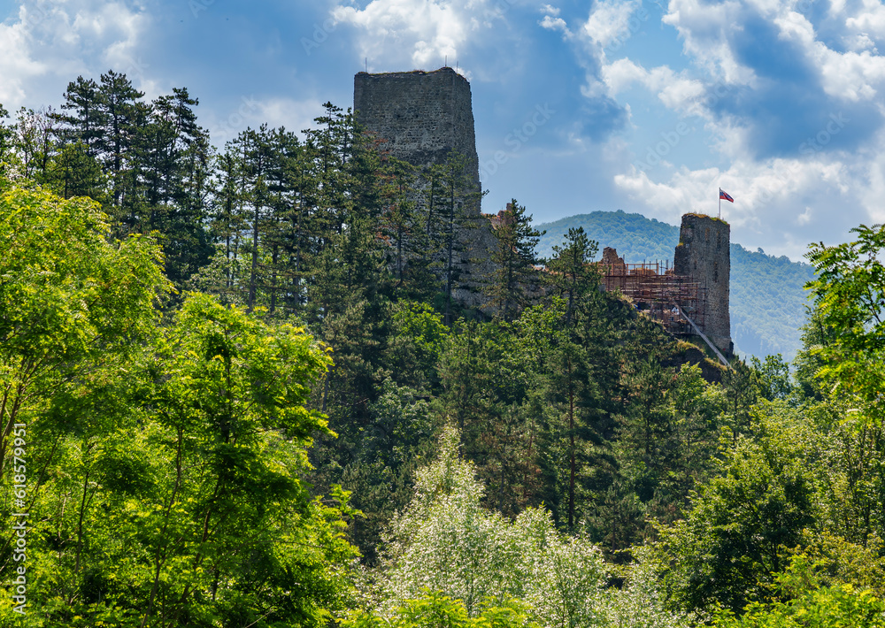 Ruins of Revistye (Reviste) castle in Slovakia