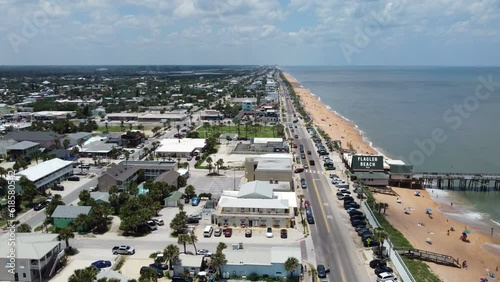 Flagler beach drone shots flying in from out over the water photo