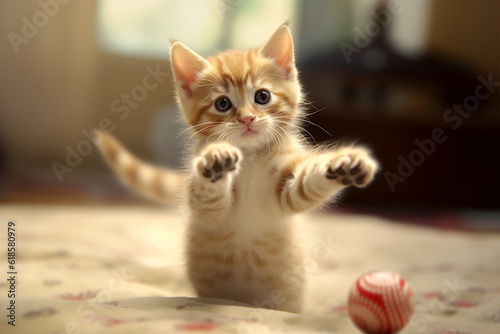 cute kitten playing at home,generative.ai