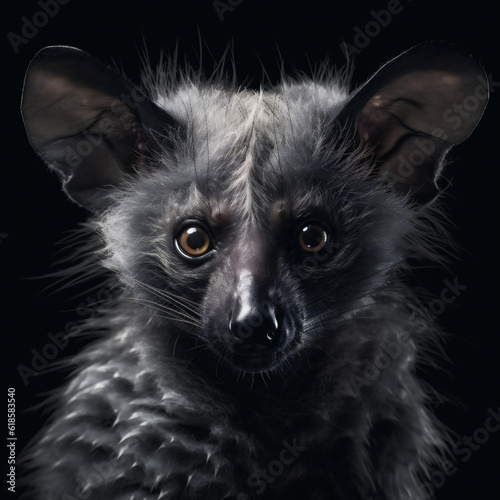 Aye-aye lemur (Daubentonia madagascariensis) from Madagascar. Generative ai.