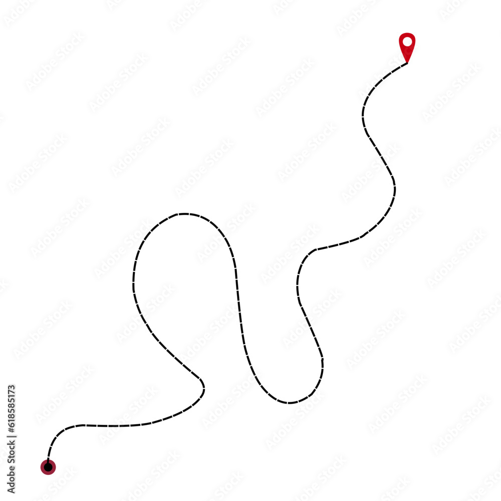 Obraz premium Paths dashed routes