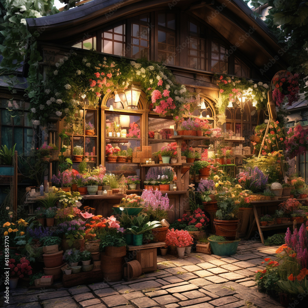 a beautiful flower shop, Generate IA 
