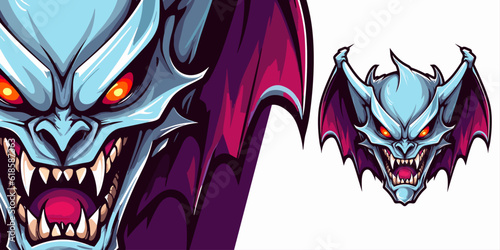 Unleash Your Team's Strength: Vampire Bat Logo Mascot - Vector Graphic Illustration for Gaming Champions