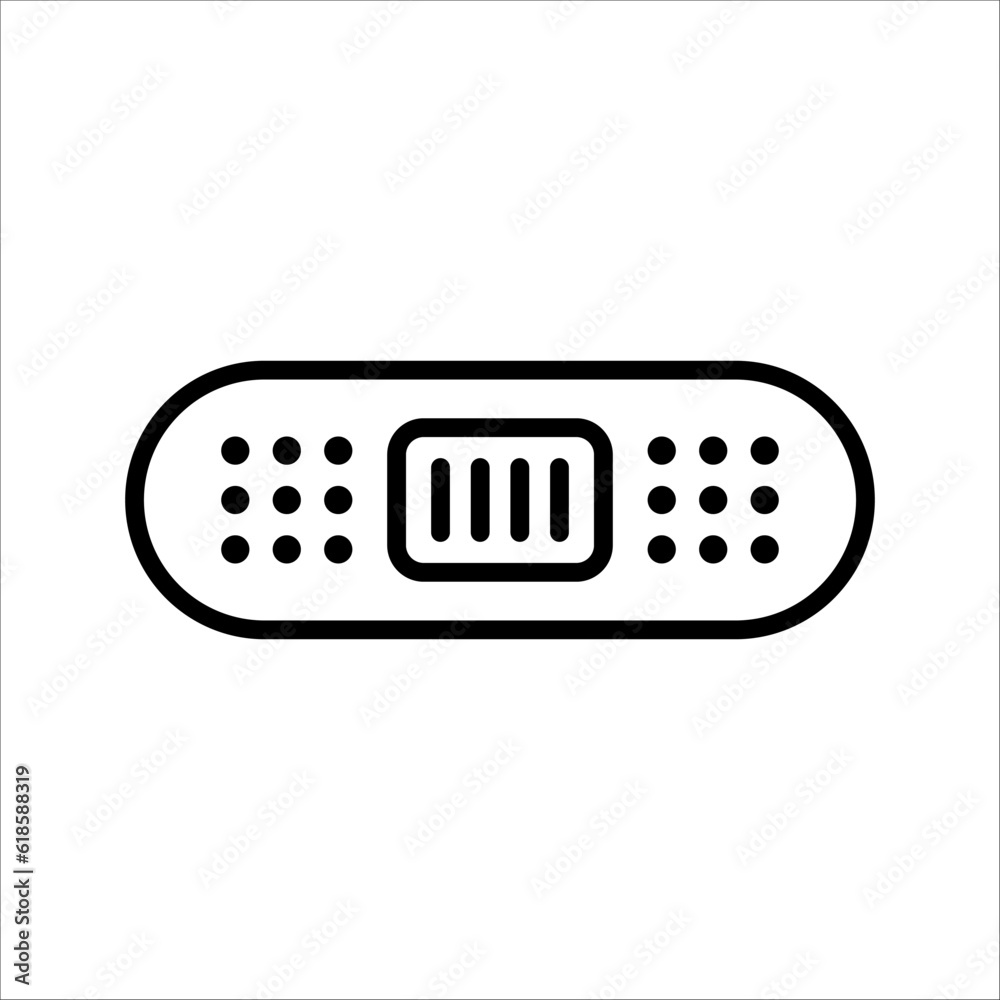 Adhesive plaster line and glyph icon, emergency and medicine colors editable, on white background. Adhesive plaster line and glyph icon, emergency and medicine colors editable, on white background.