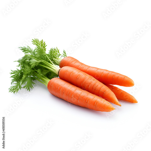A bunch of carrots with tops, illustration, ai generation