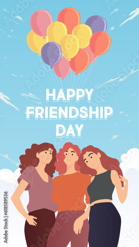 International Friendship Day Banner Template. Happy Friendship day Illustration