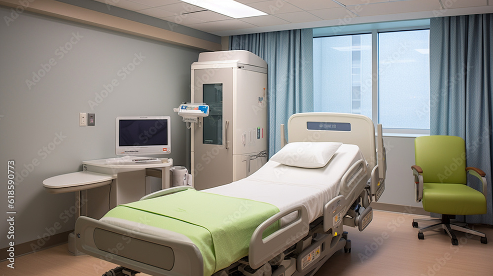 A nuclear medicine therapy room with specialized equipment for delivering targeted radiation treatment to patients Generative AI A nuclear medicine therapy room with specialized equipment for delivering targeted radiation treatment to patients Generative AI