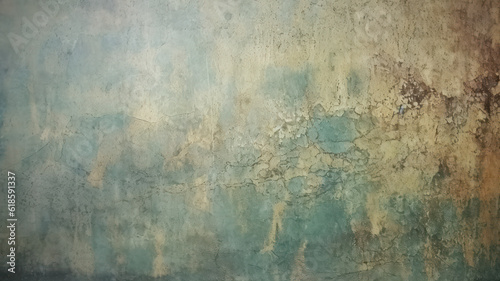 Vintage Green Concrete Wall  Textured Background with Tonal Paint