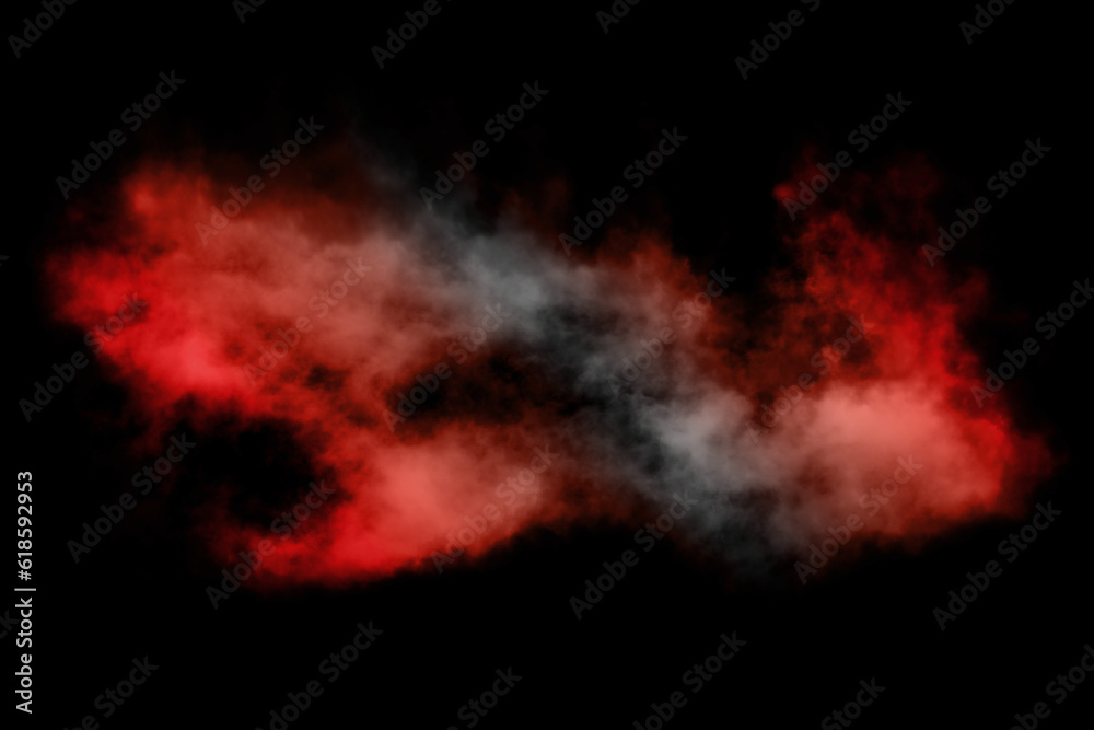 Colorful fog or smoke isolated, transparent special effect. Bright vector cloudiness, mist or smog background. Vector illustration. Color Switzerland Independence Day white red.