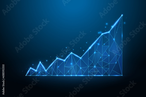 Business strategy digital graph chart increase.