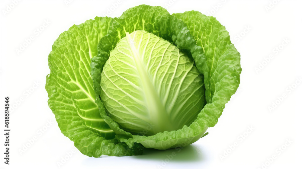 photorealism of cabbage isolated on white background,Ai generative. photorealism of cabbage isolated on white background,Ai generative.