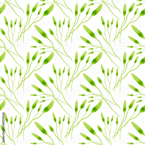 Green sprouts. Seamless pattern of green sprouts for your design