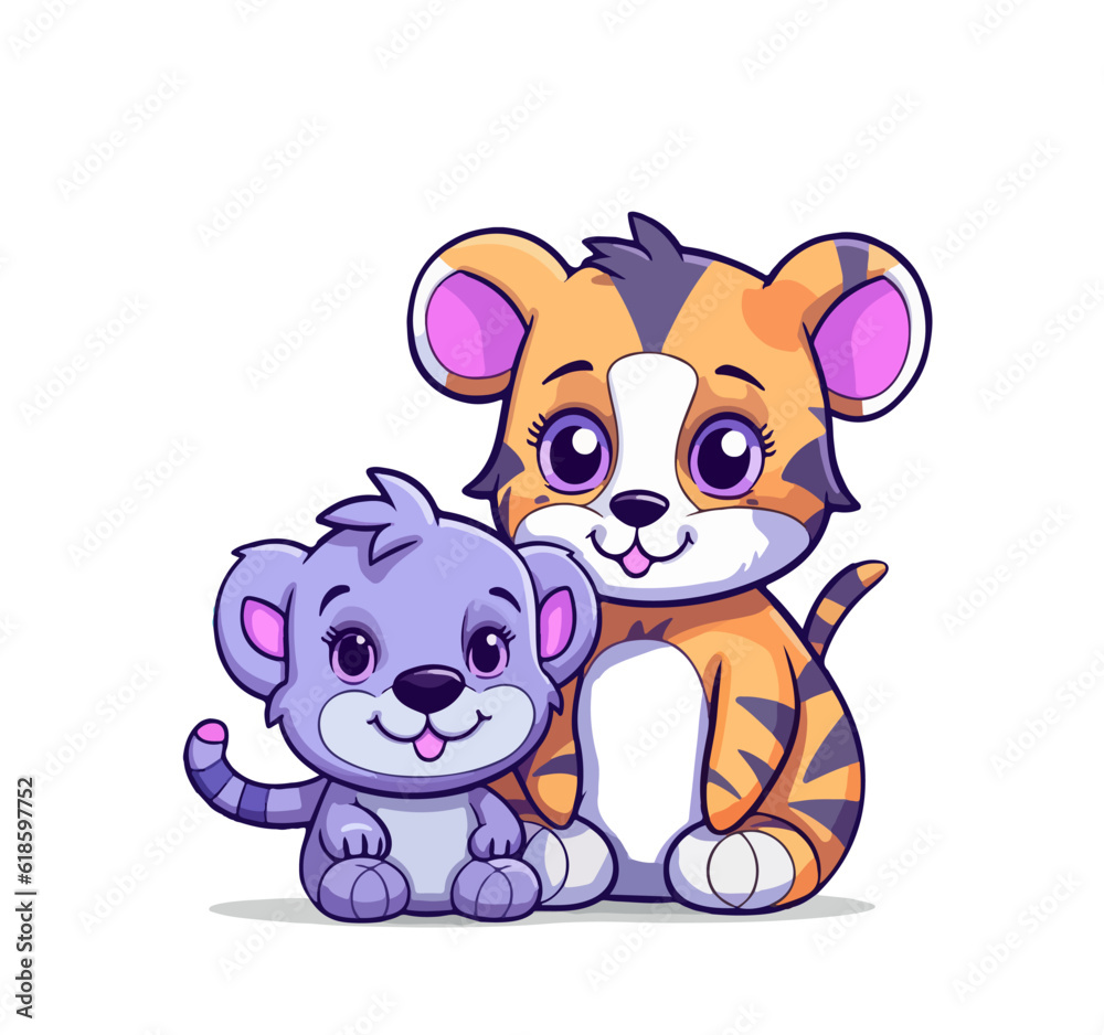 Cartoon lion cub on a white background. Vector illustration Cartoon lion cub on a white background. Vector illustration