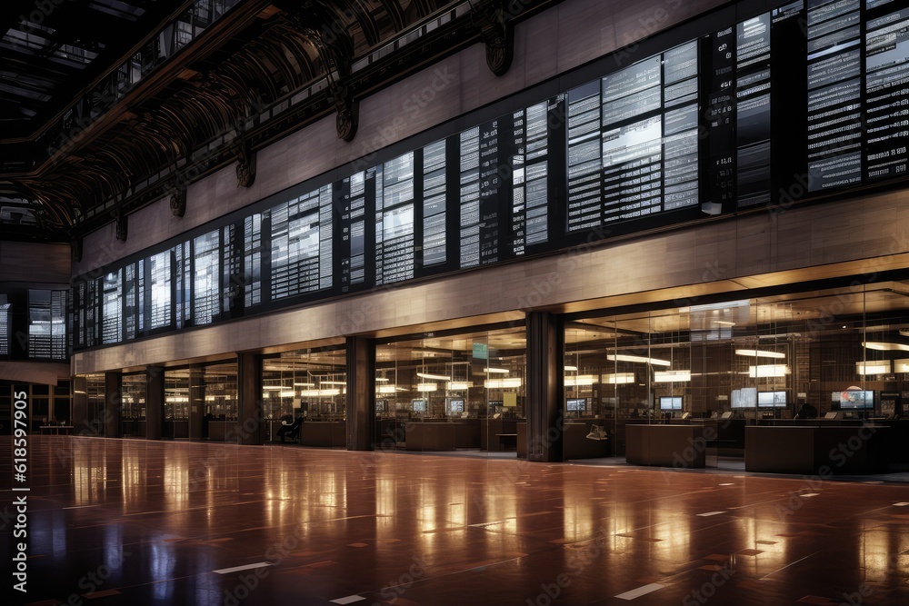 photo of inside stock exchange empty area professional photography