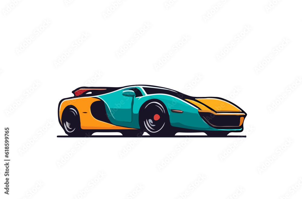 Vector illustration of a cartoon sports car on a white background Vector illustration of a cartoon sports car on a white background