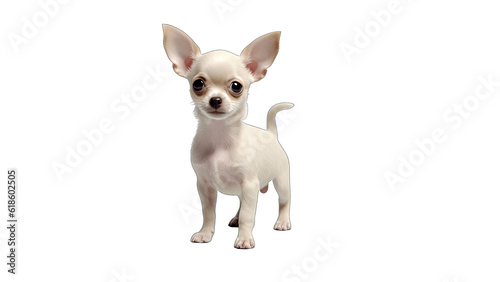 Cream Chihuahua Dog isolated on a transparent background