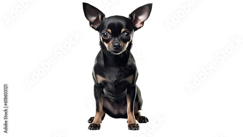 Black Chihuahua Dog isolated on a transparent background © DigitalParadise