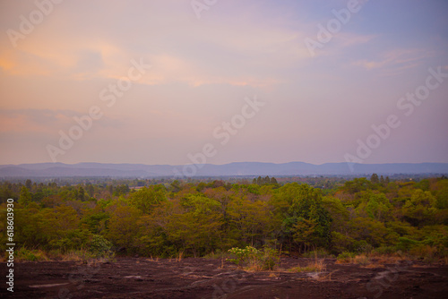 stone courtyard  on the moutain of Phu Wiang National Park