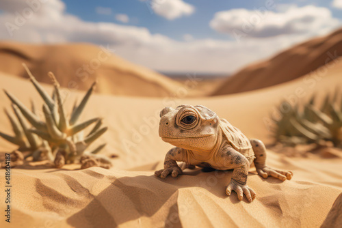 Leguan Schildkröte in der Wüste, KI-generierter Inhalt © mikey