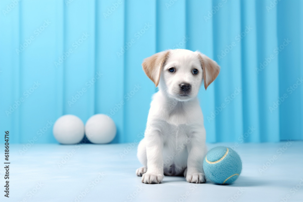 Cute little dog. Baby doggy sittine alone, AI generated art Generative ...