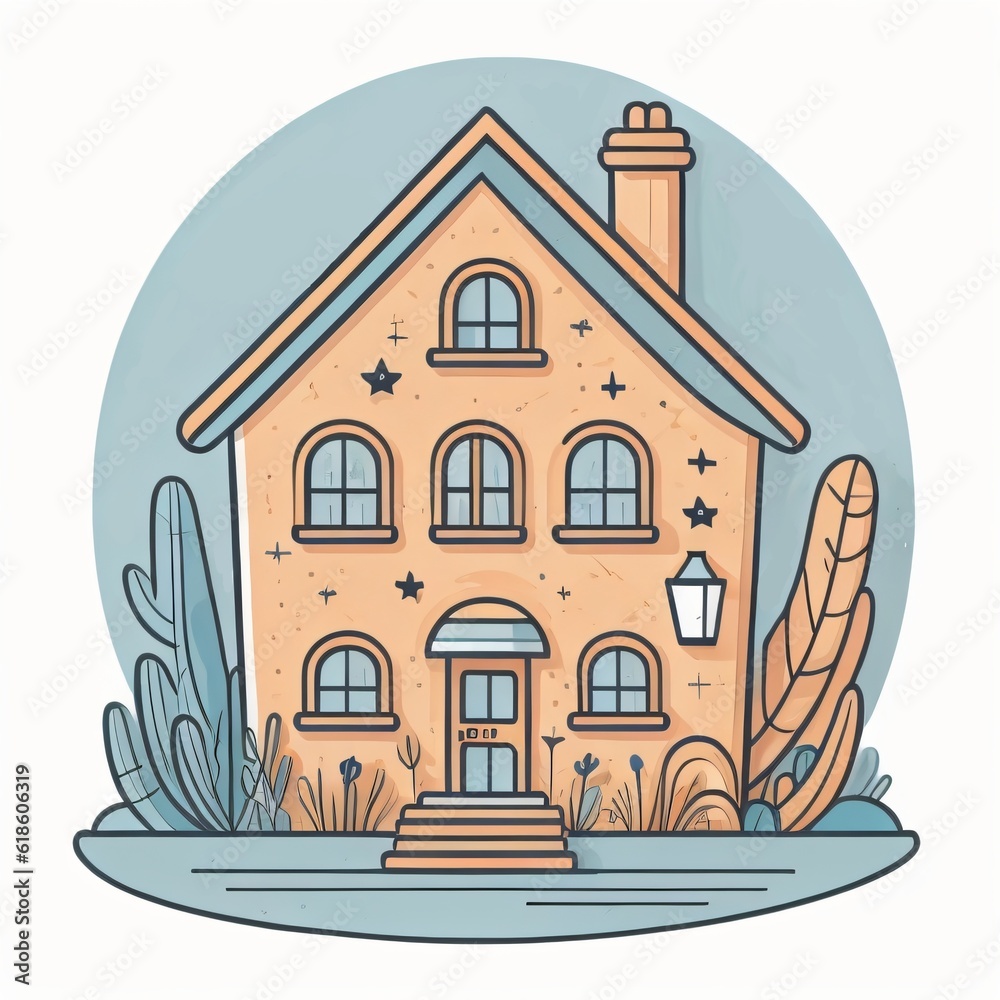 House flat 2d illustration