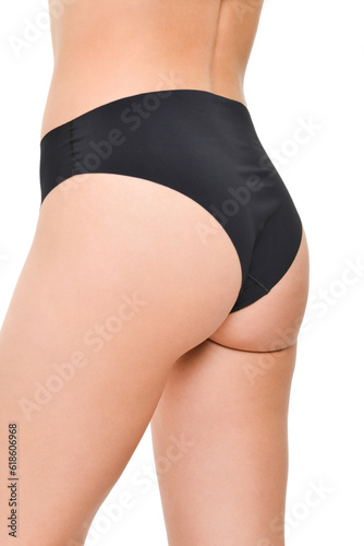 Beautiful female body in black underwear