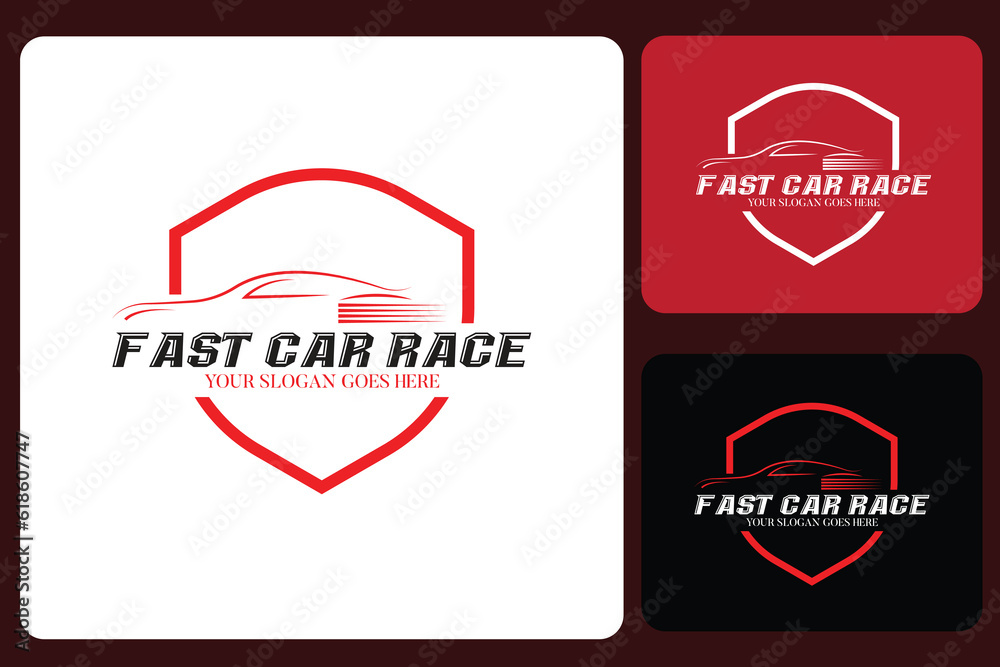 Fast Car Race Logo Design Template