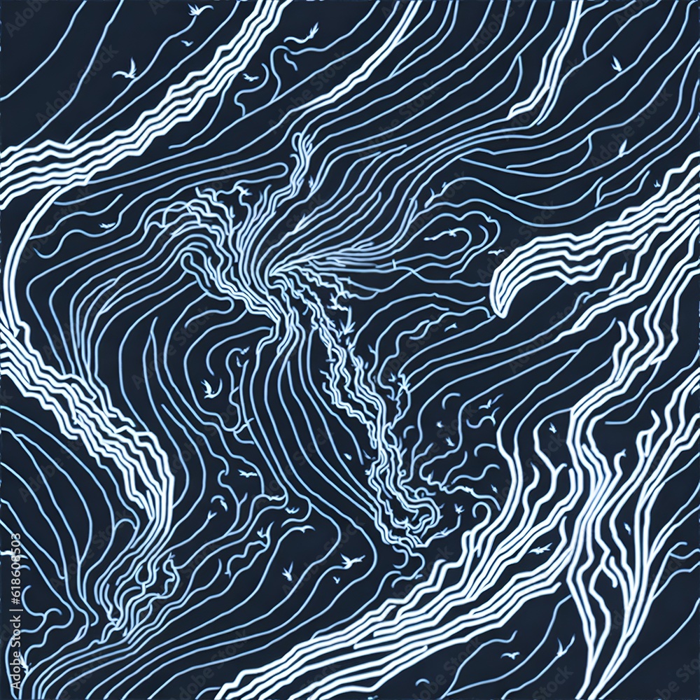 A blue and white pattern on a black background A blue and white pattern on a black background