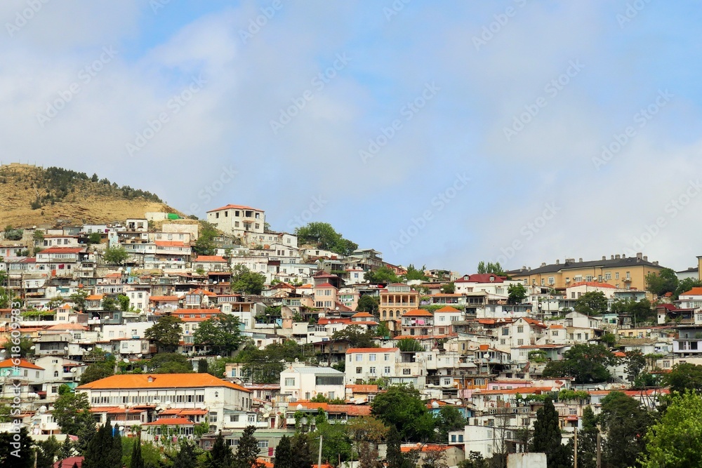 Residential buildings on a steep mountainside