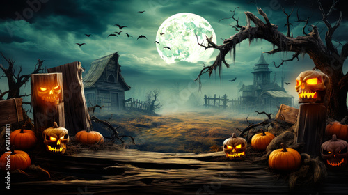 Haunted Festivities: Spooky Pumpkins and Zombies at a Halloween Party