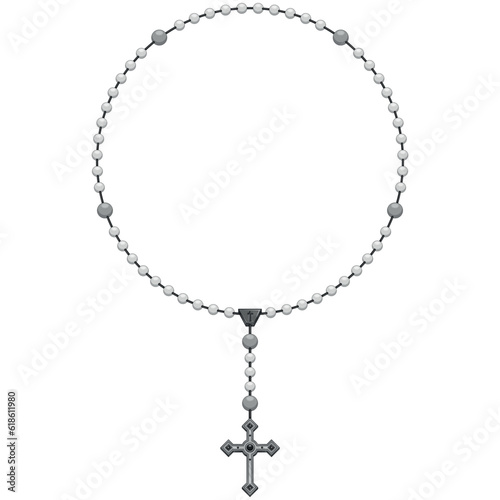 Vector Design of rosary with cross