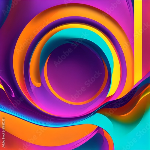 A multicolored abstract background with curved shapes