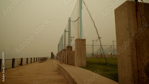 Man Playing Soccer In New York City During Wildfire Smoke