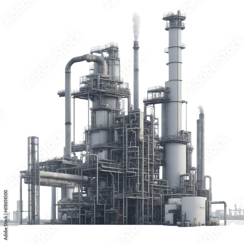 Big industrial factory on transparent background (PNG)
