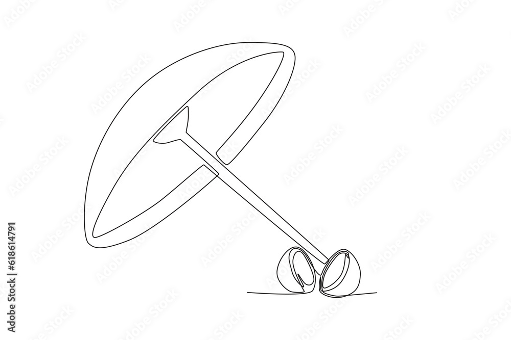 A large umbrella for the Onam festival. Onam one-line drawing