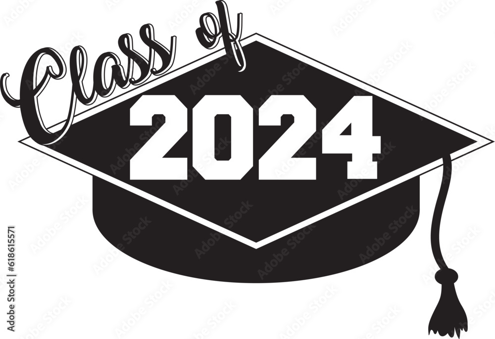 Graduation Cap Class of 2024 Stock Vector | Adobe Stock