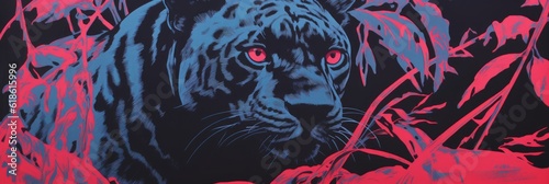 A majestic black panther with a bright background. Generative AI