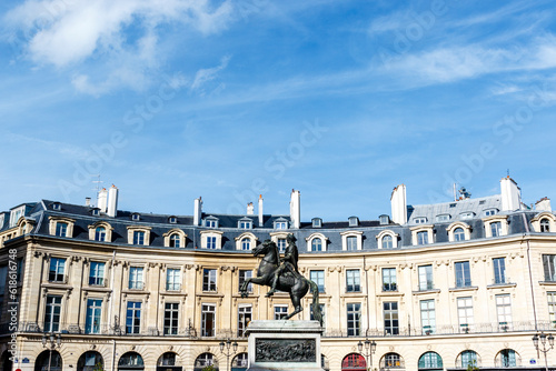Statue of King Louis XIV at Place des Victoires square in Paris, France, Europe