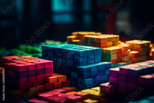 Children's multi-colored cubes. Generative AI