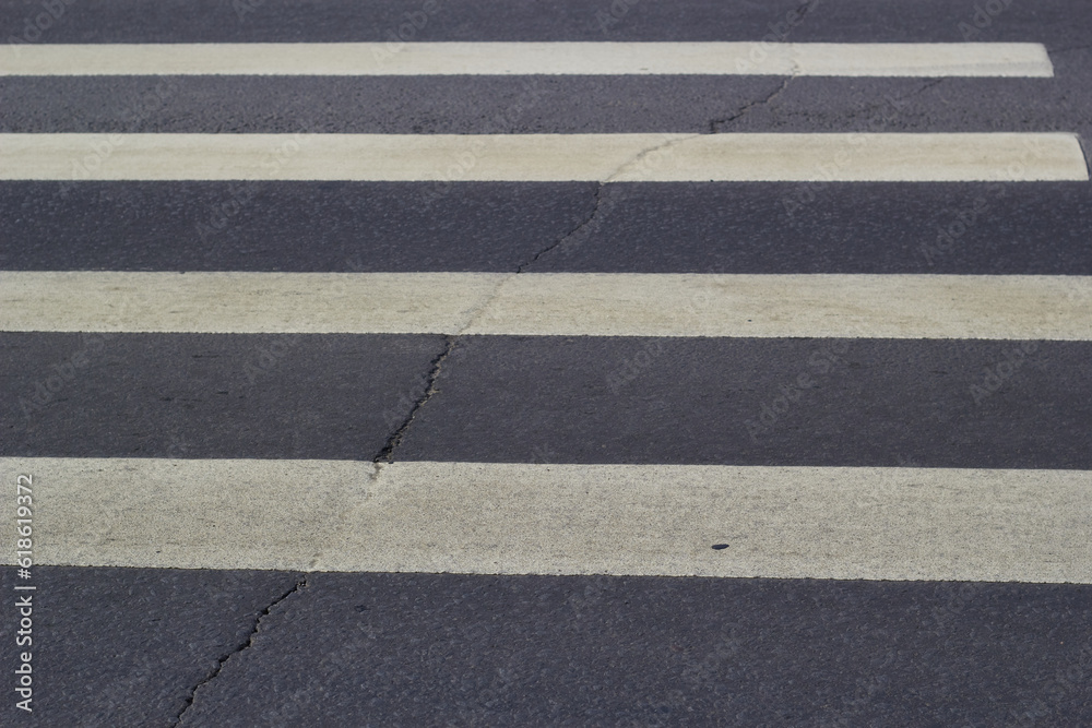 Fototapeta premium footpath white stripes gray asphalt Road traffic.