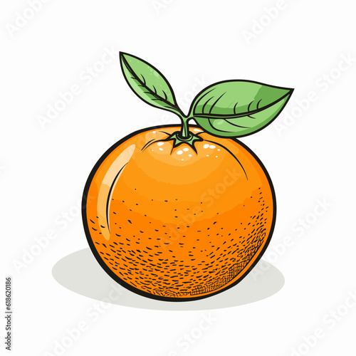 Orange hand-drawn illustration. Orange. Vector doodle style cartoon illustration