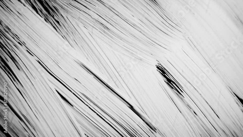 Ink Brush Stroke White in black background. Paint Brush Strokes Transition  white   on black background 