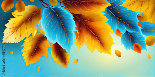 Autumn colourful leaves background, fall