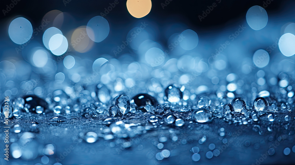 Snow rain , blue light background