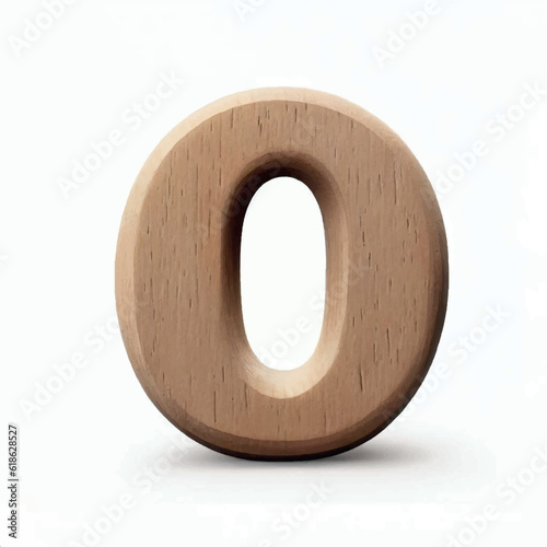 number zero in wood on a white screen