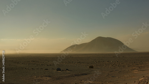 Upcoming sandstorm. Wandering around the Atacama Desert. 